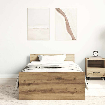 vidaXL Bettgestell ohne Matratze Artisan-Eiche 90x200cm Holzwerkstoff