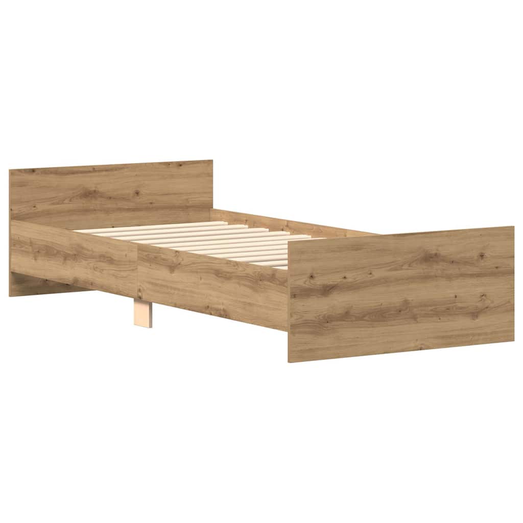vidaXL Bettgestell ohne Matratze Artisan-Eiche 90x200cm Holzwerkstoff