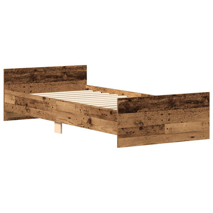vidaXL Cadre de lit sans matelas effet vieux bois 100x200cm Bois d'ingénierie