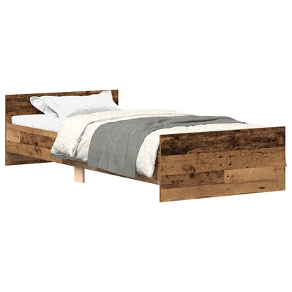 vidaXL Bettgestell ohne Matratze Altholz-Optik 90x190cm Holzwerkstoff