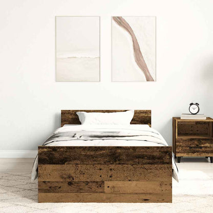 vidaXL Bettgestell ohne Matratze Altholz-Optik 90x190cm Holzwerkstoff