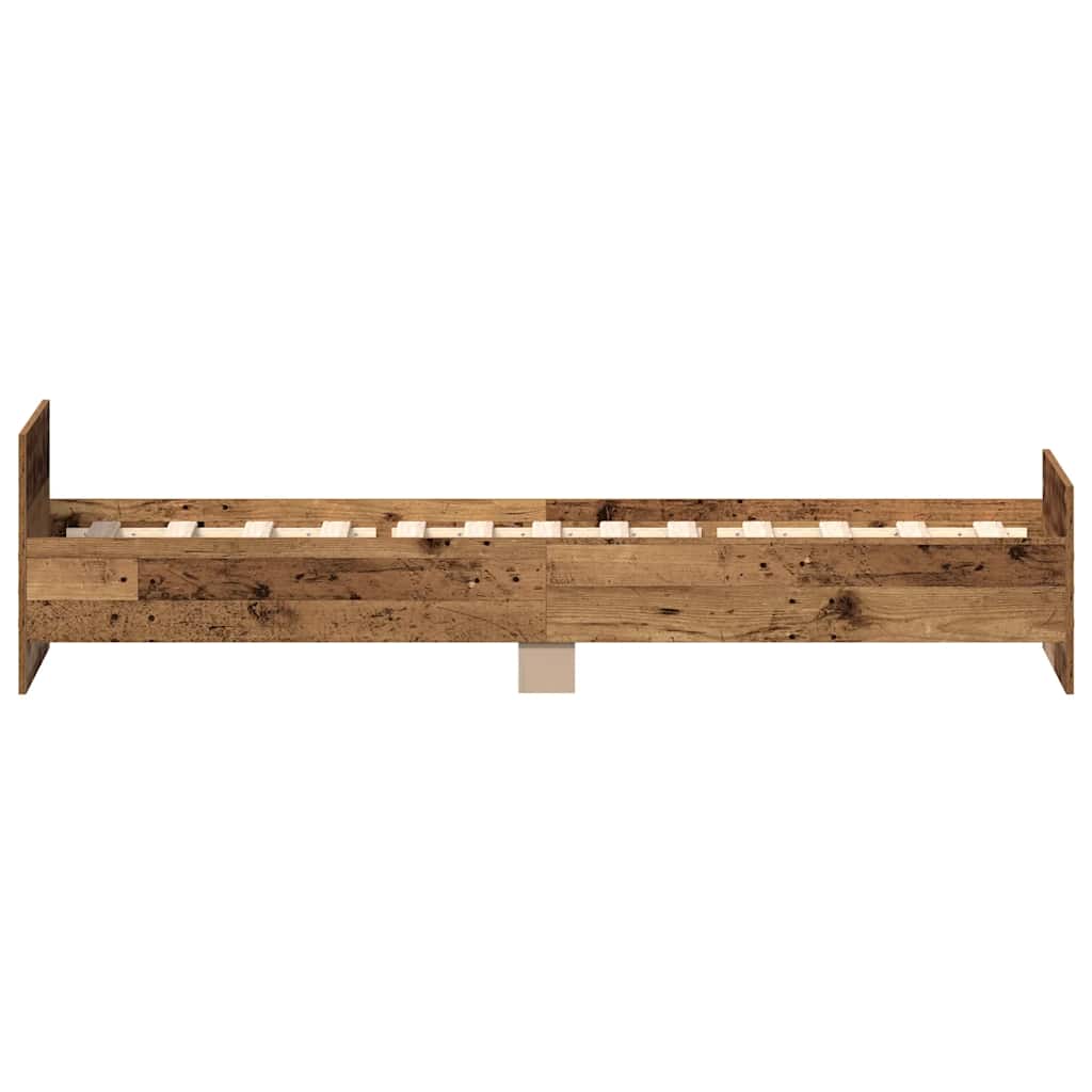vidaXL Bettgestell ohne Matratze Altholz-Optik 90x190cm Holzwerkstoff