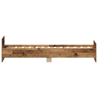 vidaXL Bettgestell ohne Matratze Altholz-Optik 90x190cm Holzwerkstoff