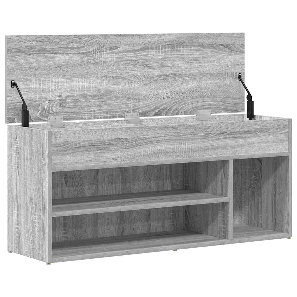 Schuhbank Grau Sonoma 102x30,5x45 cm Holzwerkstoff