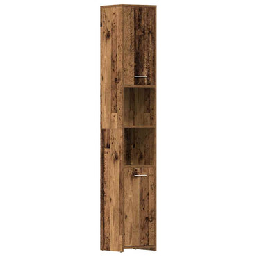 vidaXL Meuble de salle de bain aspect bois de récupération 30x30x183,5 cm Bois d'ingénierie