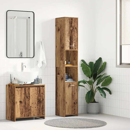 vidaXL Meuble de salle de bain aspect bois de récupération 30x30x183,5 cm Bois d'ingénierie