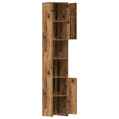 vidaXL Meuble de salle de bain aspect bois de récupération 30x30x183,5 cm Bois d'ingénierie
