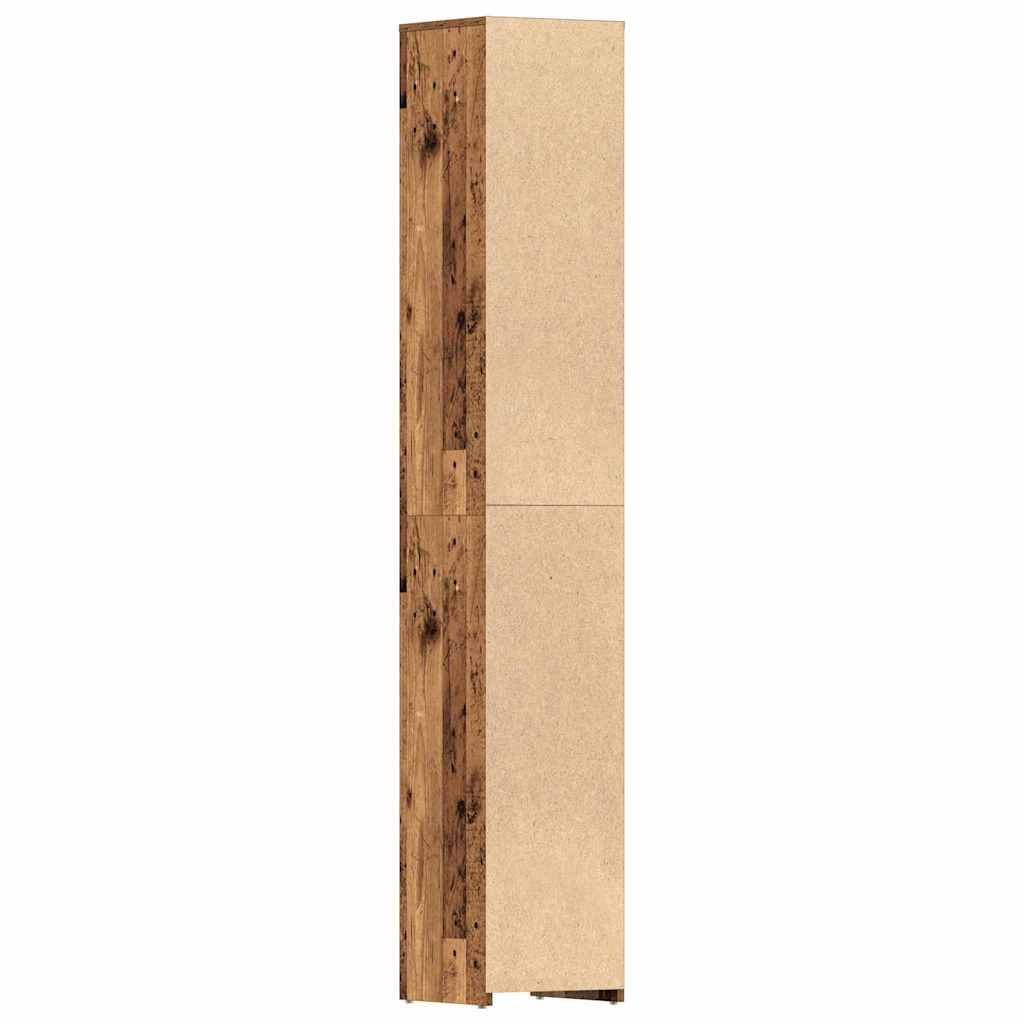 vidaXL Meuble de salle de bain aspect bois de récupération 30x30x183,5 cm Bois d'ingénierie