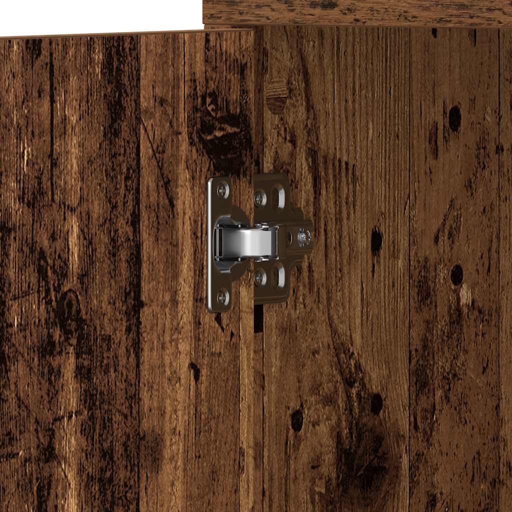 vidaXL Meuble de salle de bain aspect bois de récupération 30x30x183,5 cm Bois d'ingénierie