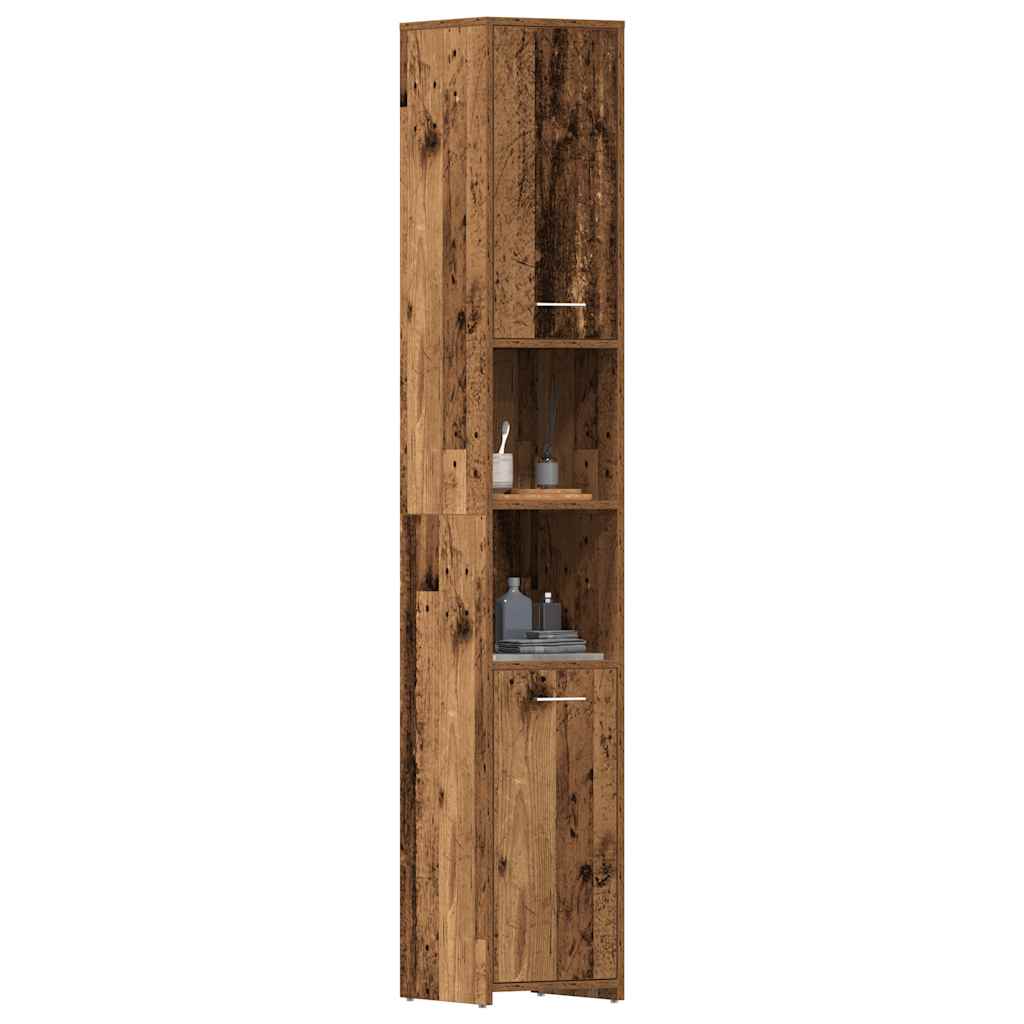vidaXL Meuble de salle de bain aspect bois de récupération 30x30x183,5 cm Bois d'ingénierie