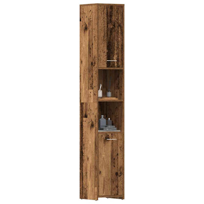 vidaXL Meuble de salle de bain aspect bois de récupération 30x30x183,5 cm Bois d'ingénierie