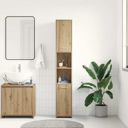 vidaXL Badschrank Artisan-Eiche 30x30x183,5 cm Holzwerkstoff