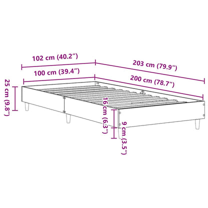vidaXL Bettgestell ohne Matratze Weiß 100x200 cm Holzwerkstoff