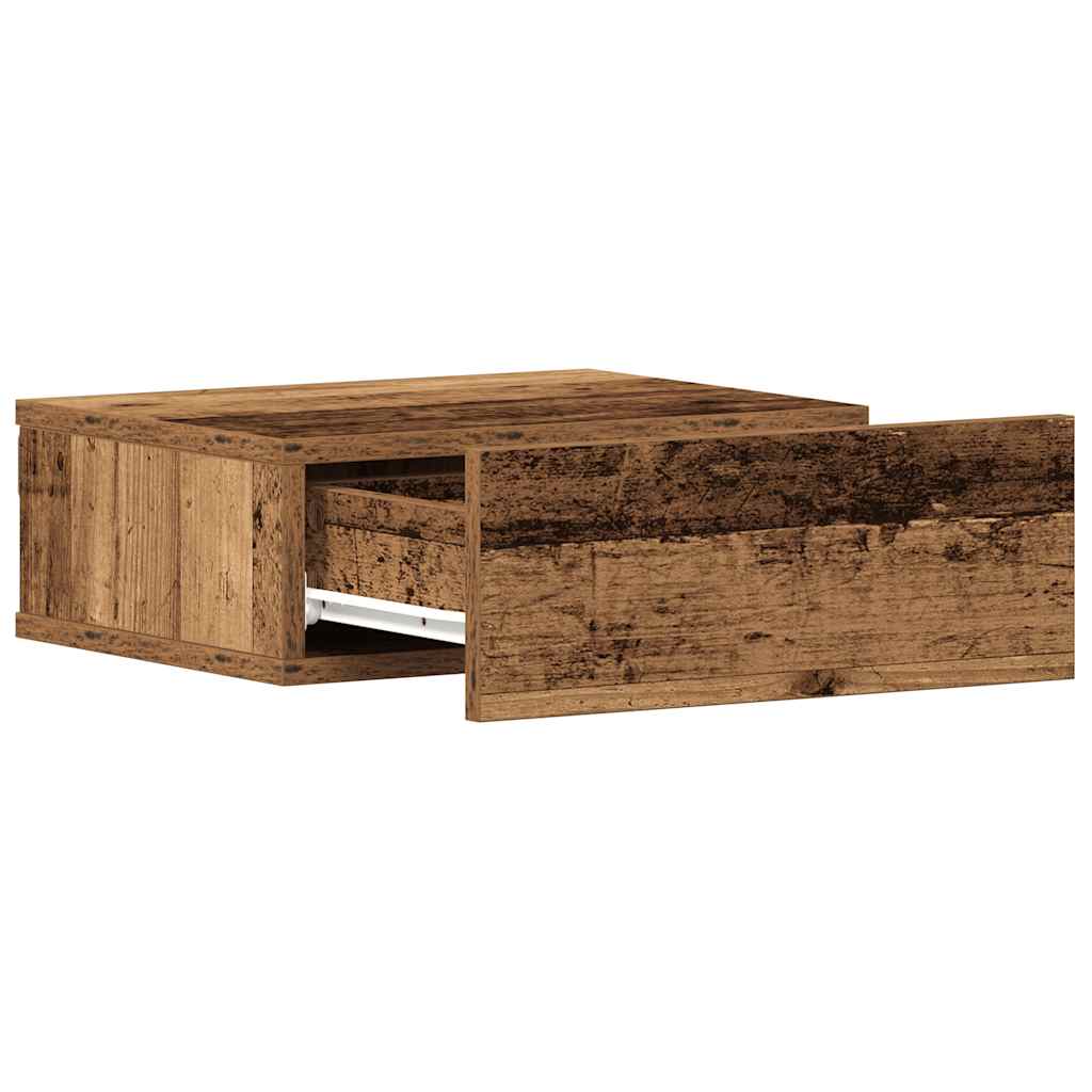 vidaXL Hängender Nachttisch Altholz-Optik 40x32x15 cm Holzwerkstoff