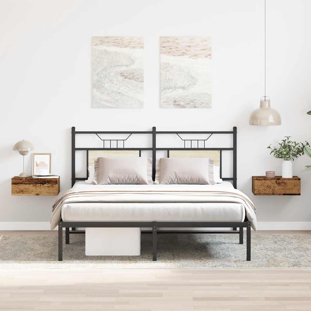vidaXL Hängende Nachttische 2 Stk. Altholz-Optik 40x32x15 cm