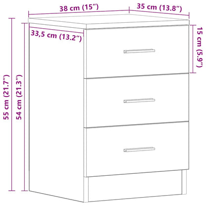vidaXL Nachttisch Altholz-Optik 38x35x55 cm Holzwerkstoff