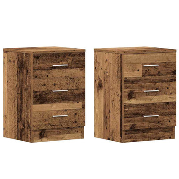 vidaXL Nachttische 2 Stk. Altholz-Optik 38x35x55 cm Holzwerkstoff