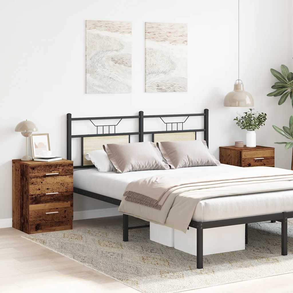 vidaXL Nachttische 2 Stk. Altholz-Optik 38x35x55 cm Holzwerkstoff