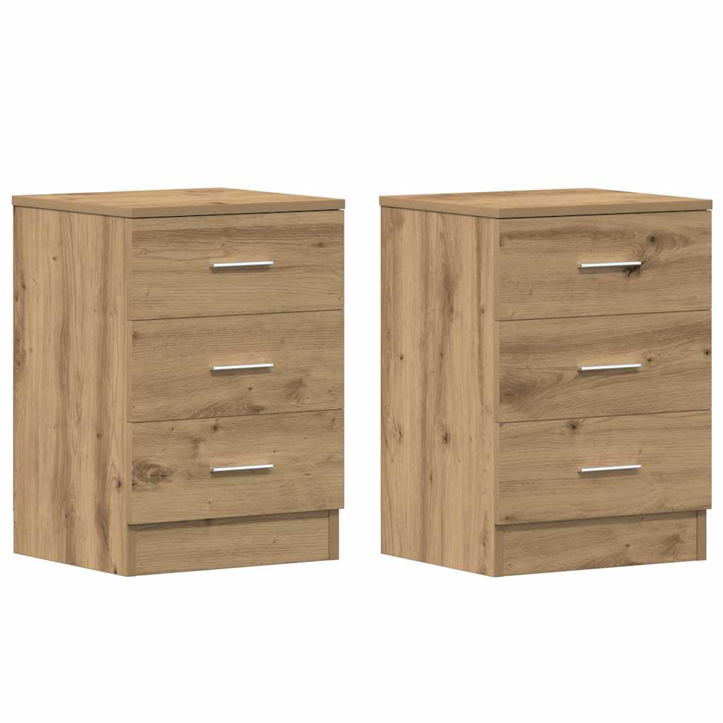 vidaXL Nachttische 2 Stk. Artisan-Eiche 38x35x55 cm Holzwerkstoff