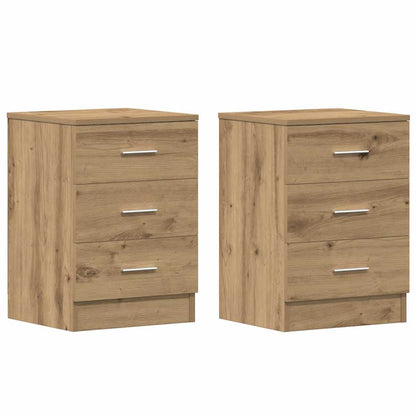 vidaXL Nachttische 2 Stk. Artisan-Eiche 38x35x55 cm Holzwerkstoff