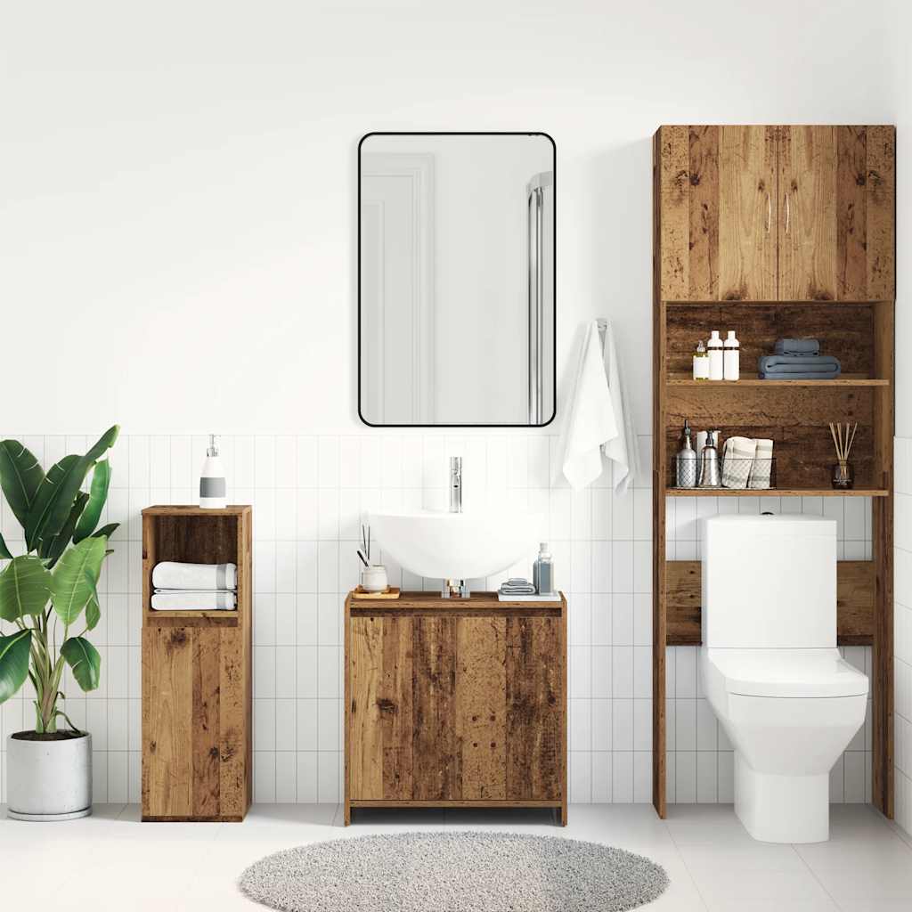 vidaXL Waschbeckenunterschrank Altholz-Optik 60x33x60 cm Holzwerkstoff