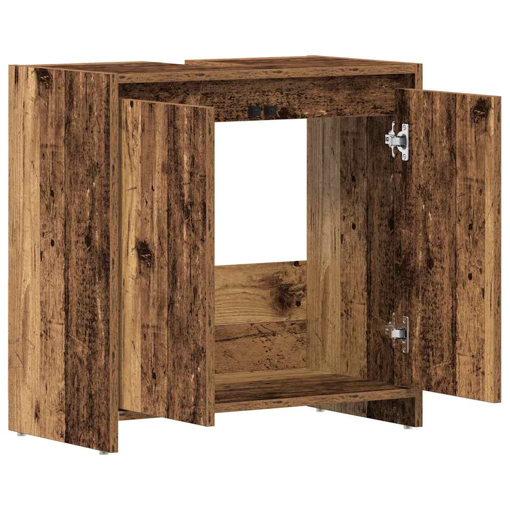 vidaXL Waschbeckenunterschrank Altholz-Optik 60x33x60 cm Holzwerkstoff