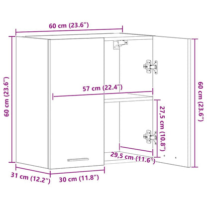 vidaXL Meuble haut de cuisine Lyon aspect bois de récupération 60x31x60 cm bois d'ingénierie