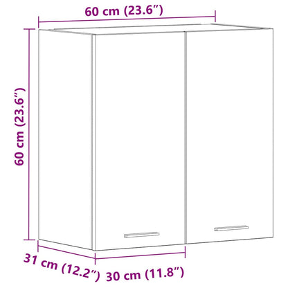 vidaXL Meuble haut de cuisine gris béton 60x31x60 cm bois d'ingénierie
