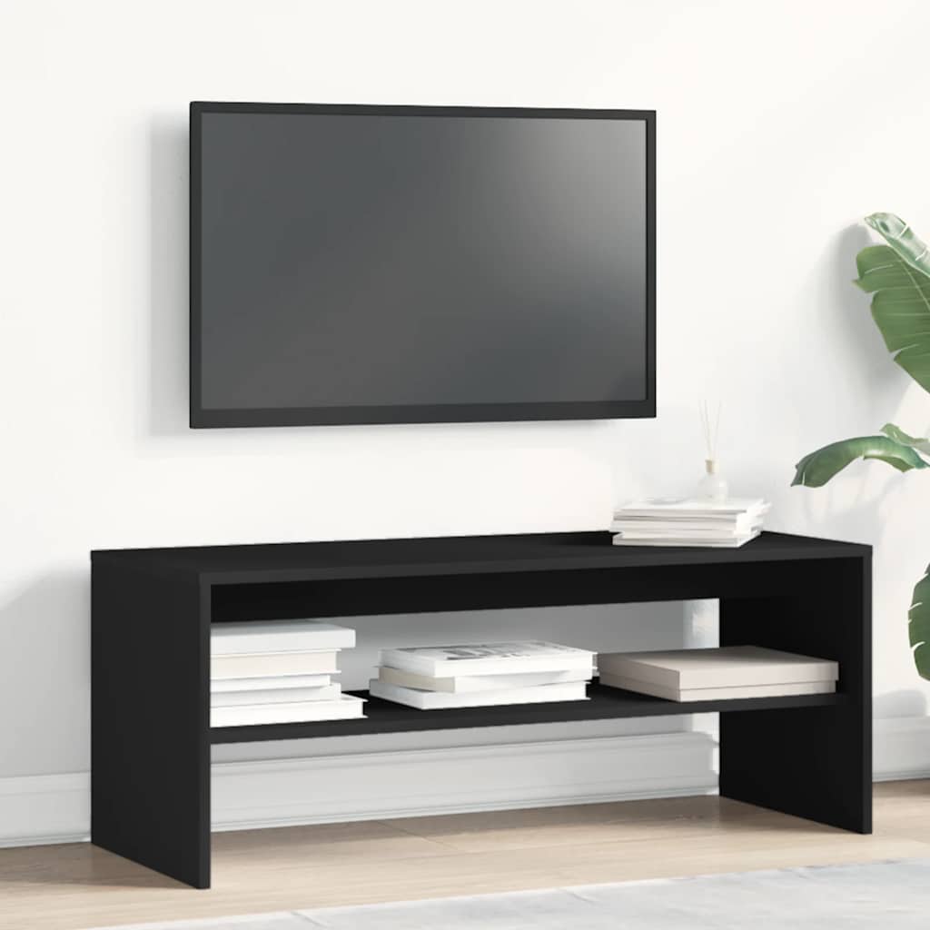 vidaXL Meuble TV Noir 100x40x40 cm Bois d'ingénierie