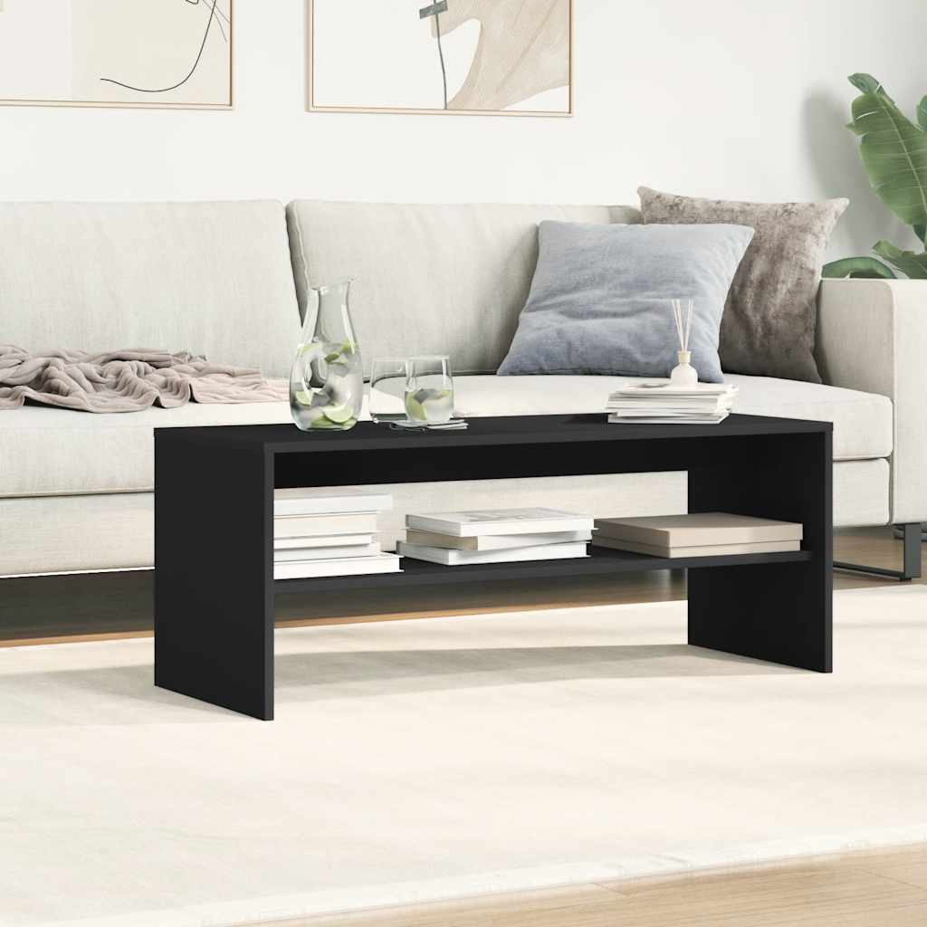 vidaXL Meuble TV Noir 100x40x40 cm Bois d'ingénierie