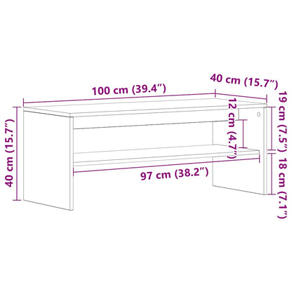 vidaXL Meuble TV Noir 100x40x40 cm Bois d'ingénierie