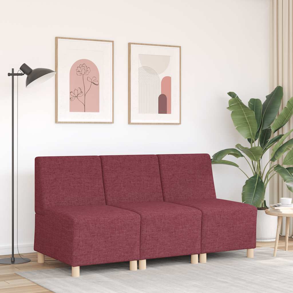 Modulares Sofa ohne Armlehnen Burgunderrot 55 cm Stoff