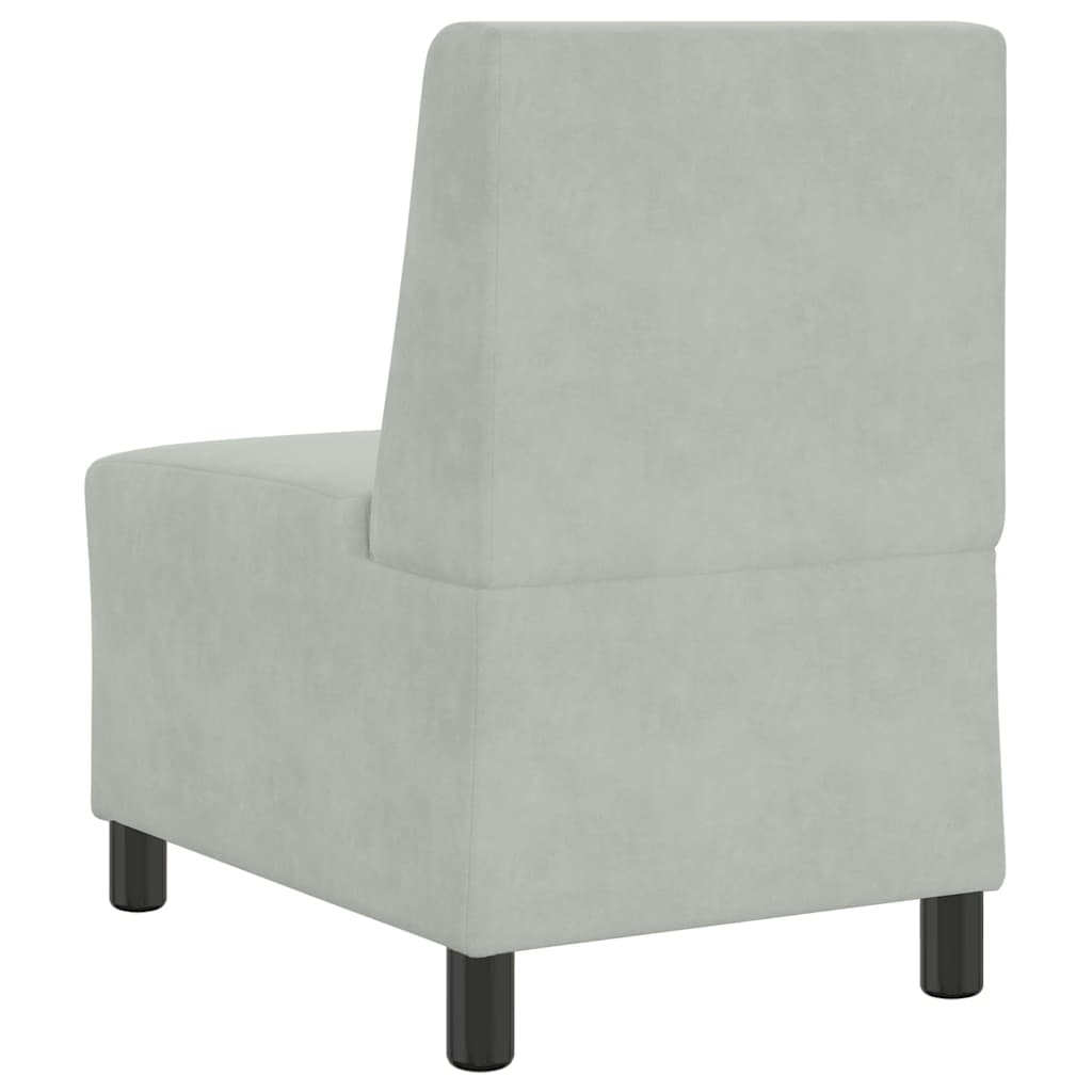 Modulares Sofa ohne Armlehnen Hellgrau 55 cm Samt