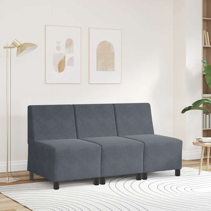 Modulares Sofa ohne Armlehnen Dunkelgrau 55 cm Samt