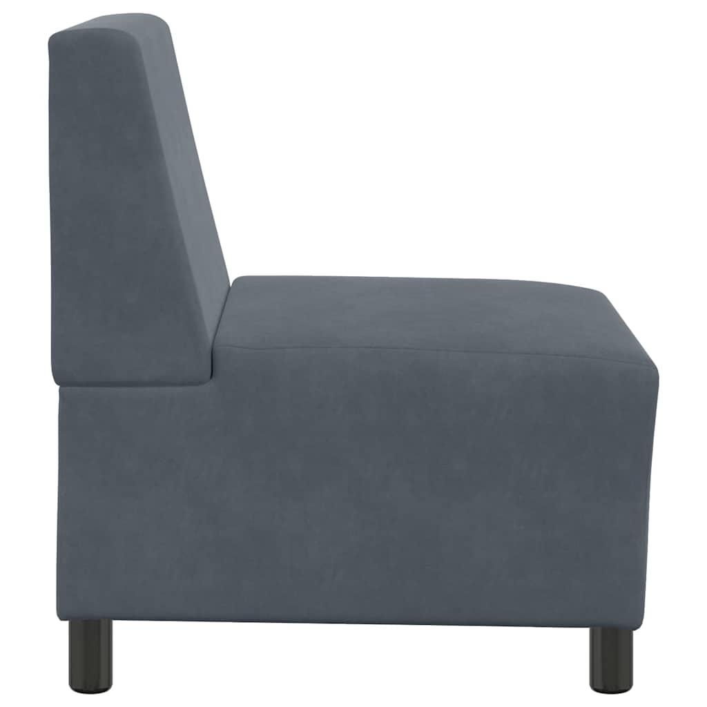 Modulares Sofa ohne Armlehnen Dunkelgrau 55 cm Samt