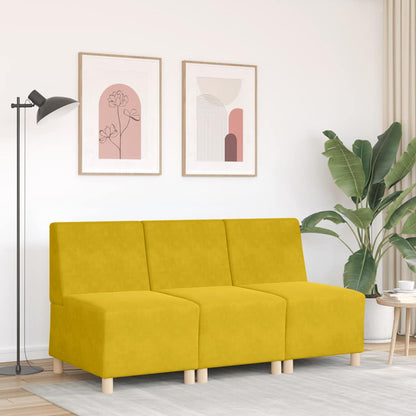 Modulares Sofa ohne Armlehnen Gelb 55 cm Samt