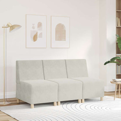 vidaXL Modulares Sofa ohne Armlehnen Creme 55 cm Samt