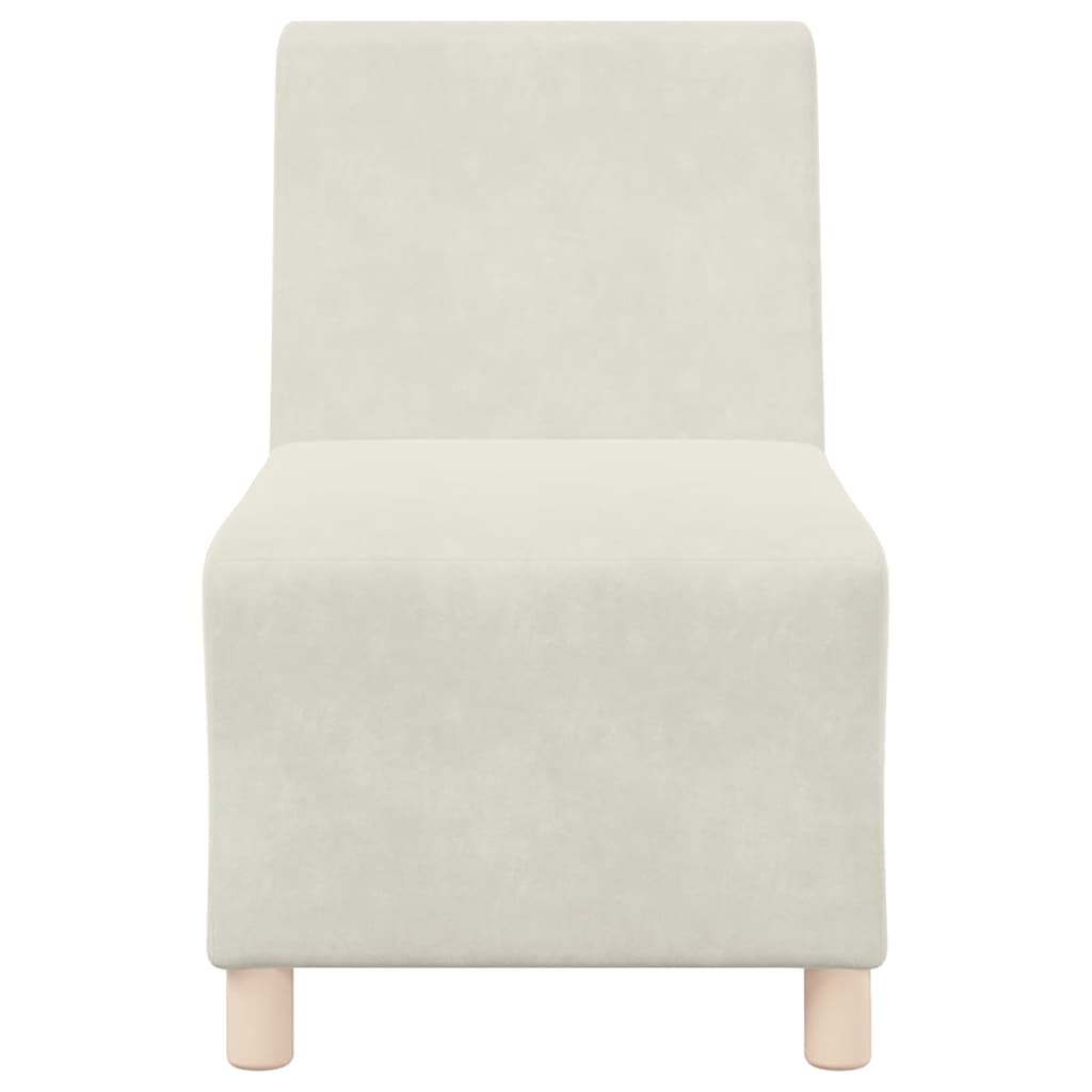 vidaXL Modulares Sofa ohne Armlehnen Creme 55 cm Samt