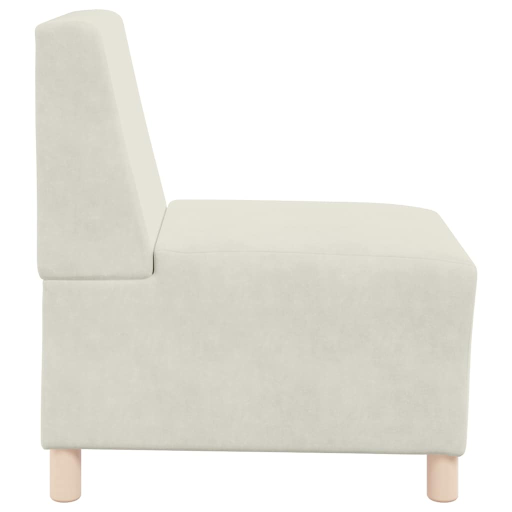 vidaXL Modulares Sofa ohne Armlehnen Creme 55 cm Samt