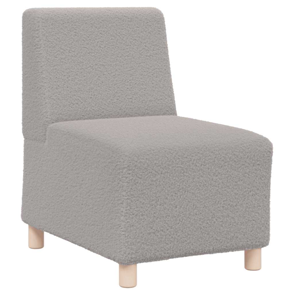vidaXL Modulares Sofa ohne Armlehnen Hellgrau 55 cm Gelockter Wollstoff