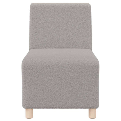 vidaXL Modulares Sofa ohne Armlehnen Hellgrau 55 cm Gelockter Wollstoff