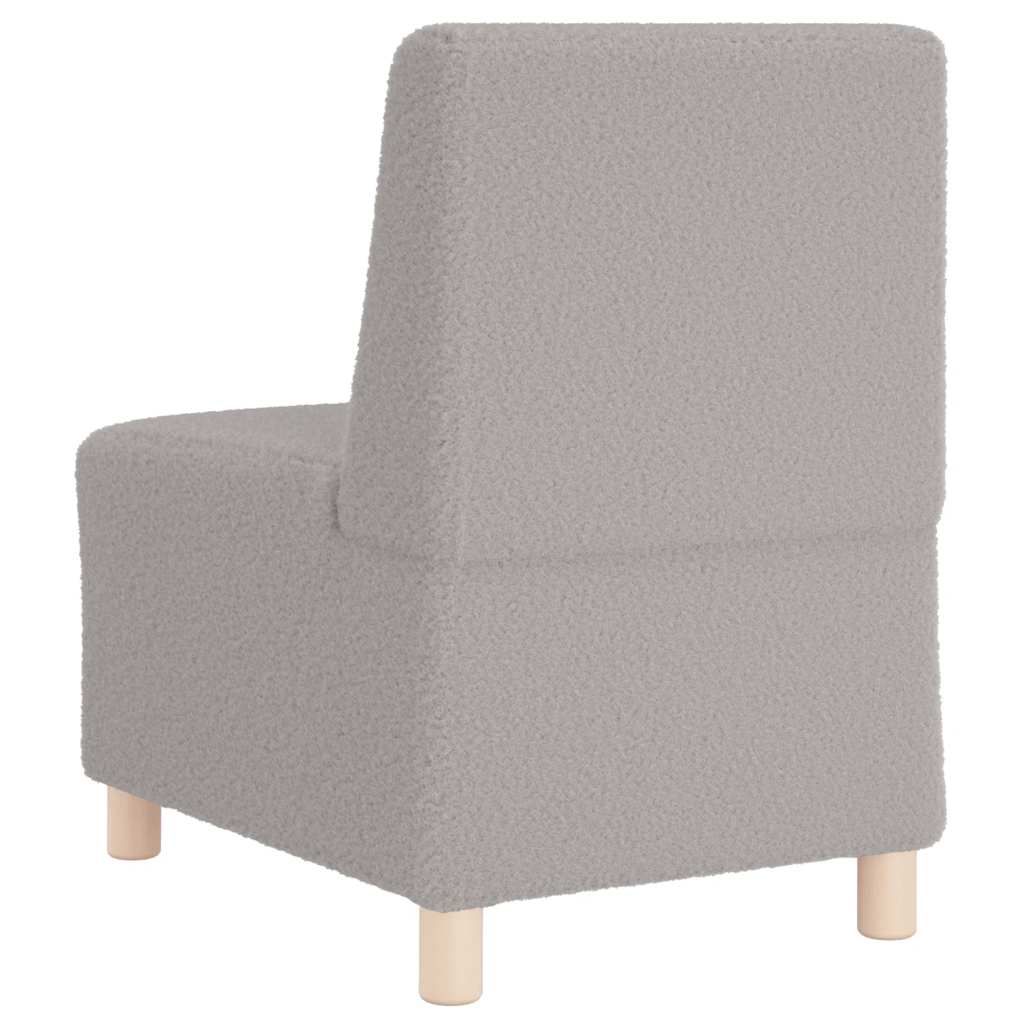 vidaXL Modulares Sofa ohne Armlehnen Hellgrau 55 cm Gelockter Wollstoff