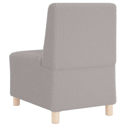 vidaXL Modulares Sofa ohne Armlehnen Hellgrau 55 cm Gelockter Wollstoff
