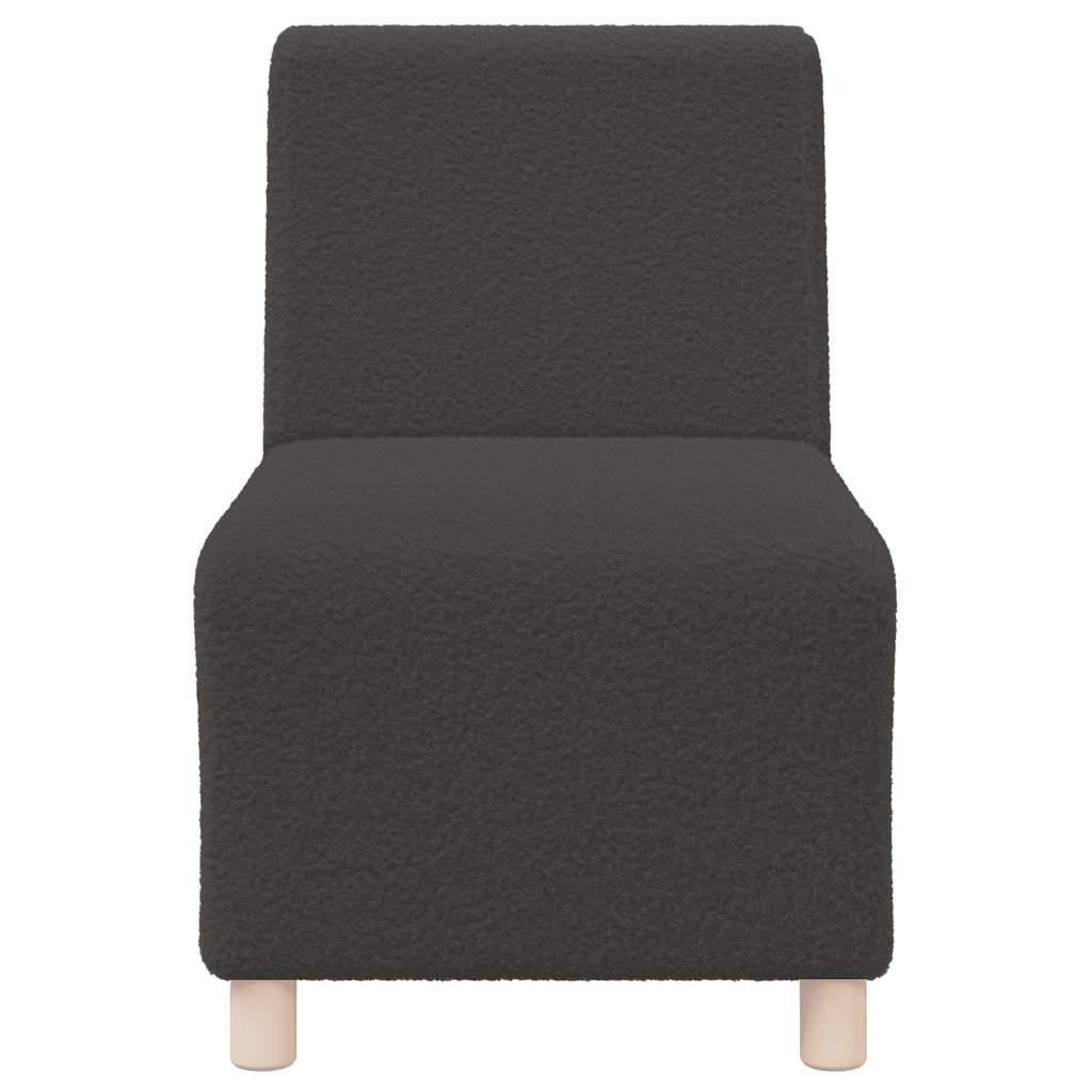 vidaXL Modulares Sofa ohne Armlehnen Dunkelgrau 55 cm Gelockter Wollstoff