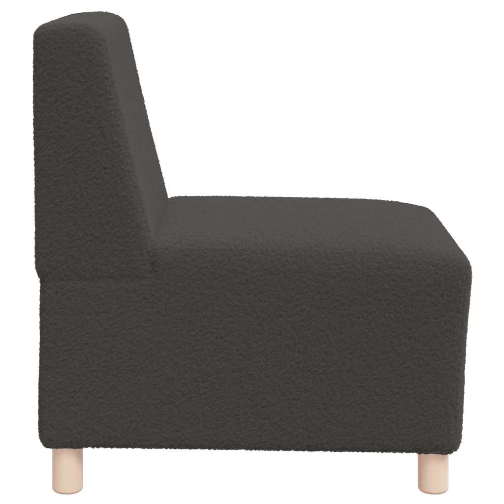 vidaXL Modulares Sofa ohne Armlehnen Dunkelgrau 55 cm Gelockter Wollstoff