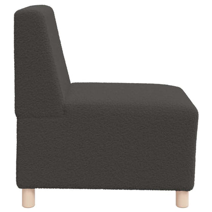 vidaXL Modulares Sofa ohne Armlehnen Dunkelgrau 55 cm Gelockter Wollstoff