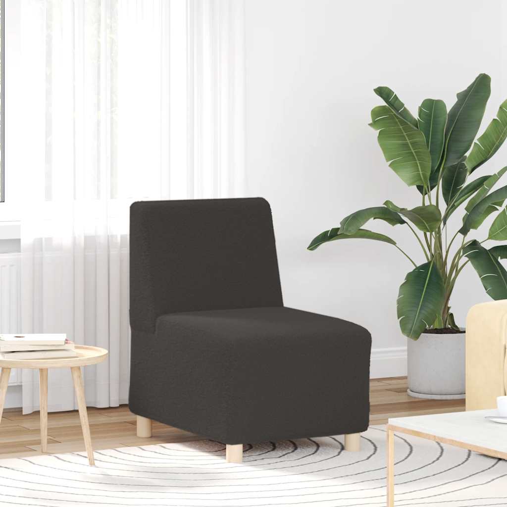 vidaXL Modulares Sofa ohne Armlehnen Dunkelgrau 55 cm Gelockter Wollstoff