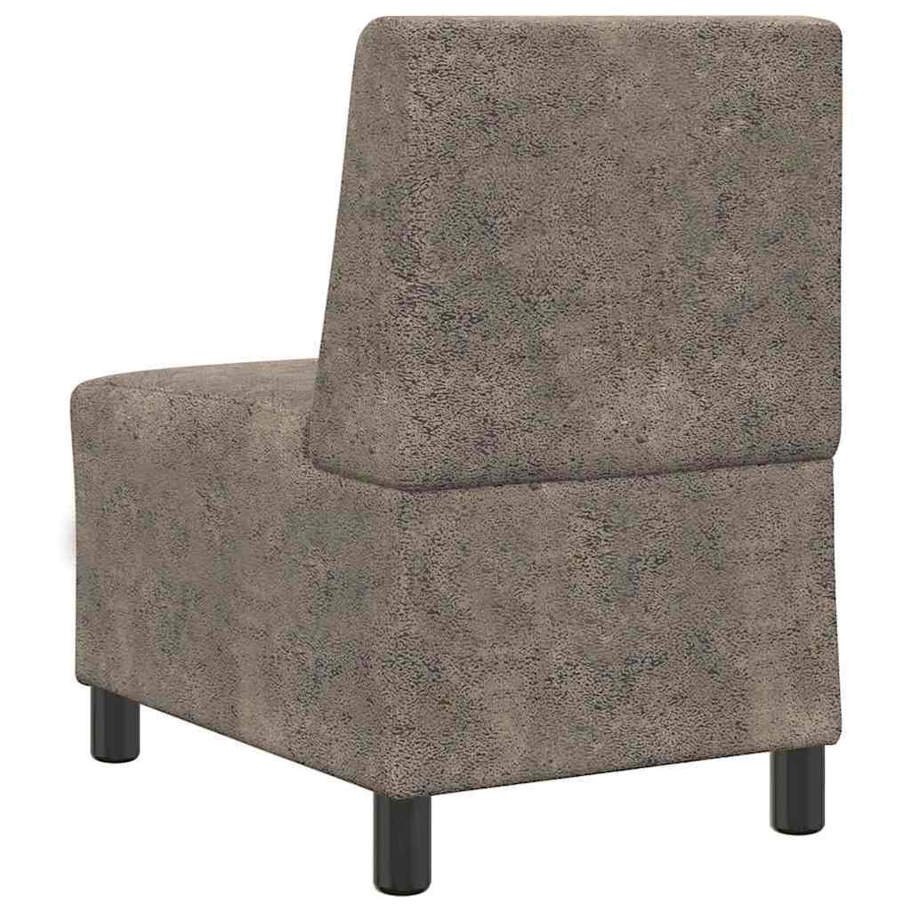 Modulares Sofa ohne Armlehnen Dunkelgrau 55 cm Wildlederimitat