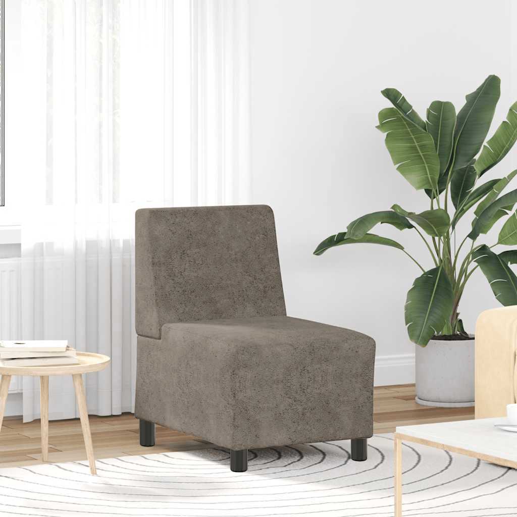 Modulares Sofa ohne Armlehnen Dunkelgrau 55 cm Wildlederimitat