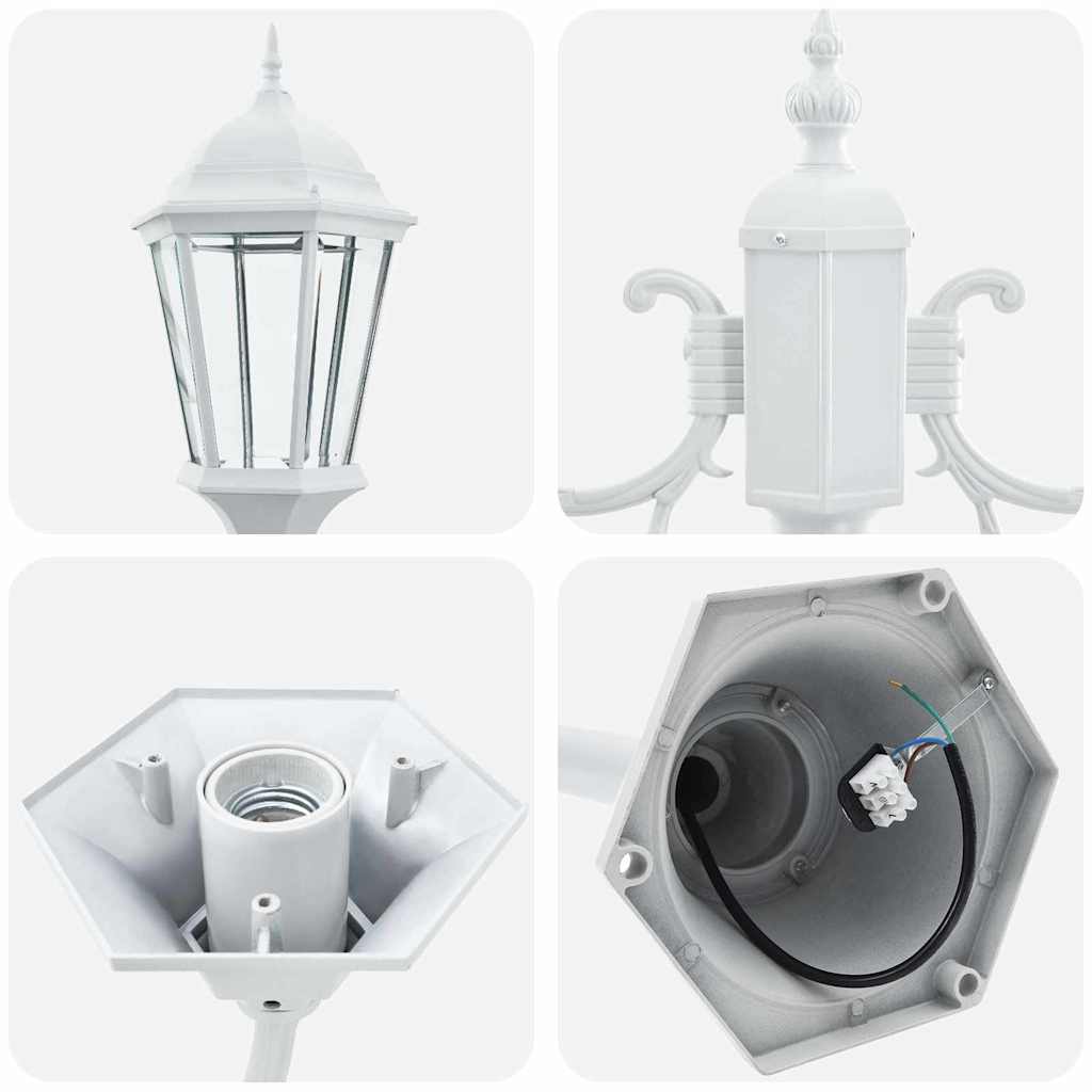 Garten-Licht Weiß 68 x 20 x 235 cm Aluminium und Glas